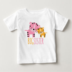 Cute Tigers "Big Sister" Girl's Baby T-Shirt