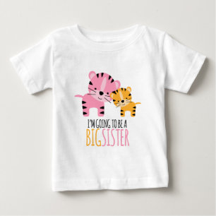 Cute Tigers "Big Sister To Be" Baby T-Shirt