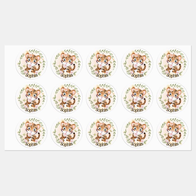 Cute Tigers Labels (Sheet)