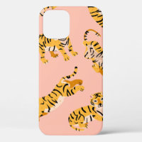 Cute tigers seamless pattern