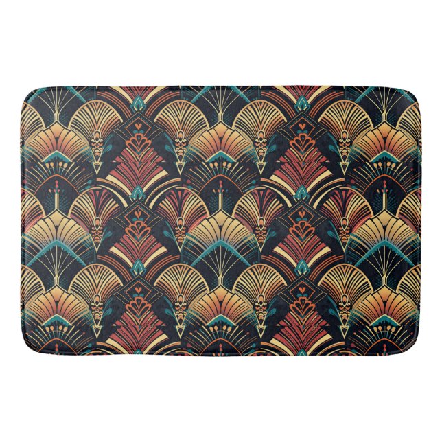cute tiled art deco pattern  bath mat (Front)