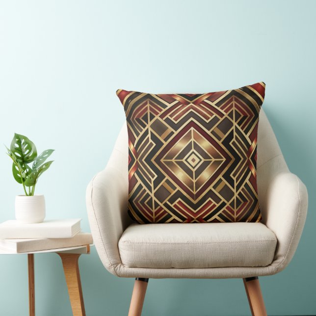Cute tiled Art Deco pattern  Throw Pillow (Chair)