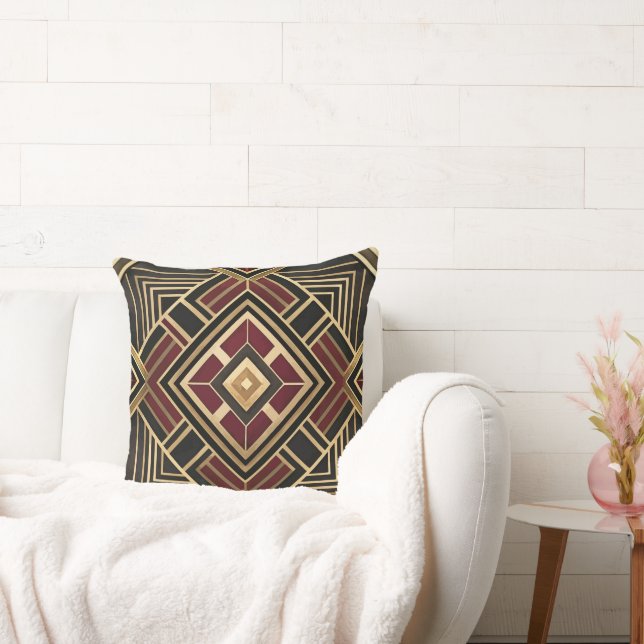 Cute tiled Art Deco pattern  Throw Pillow (Couch)