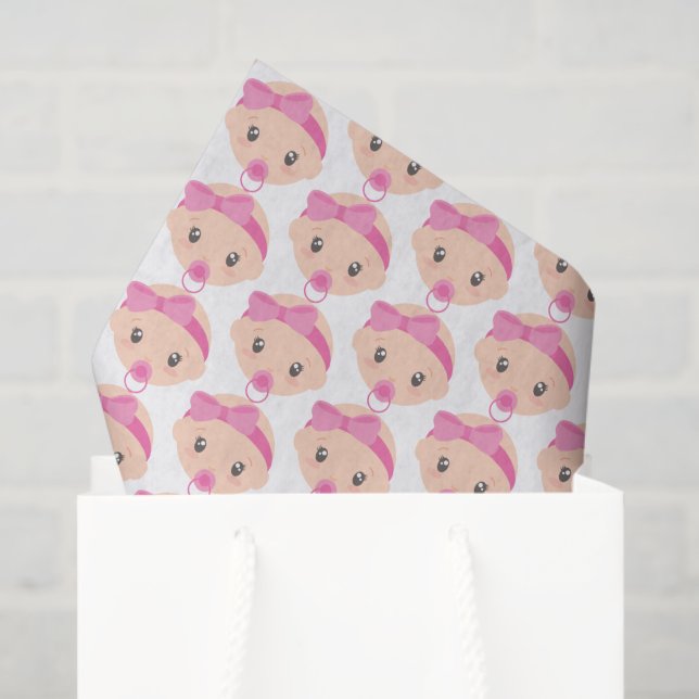 cute tiled baby girl  tissue paper (Gift Bag)