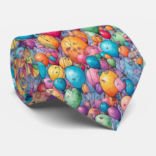 Cute tiled balloon pattern party tie
