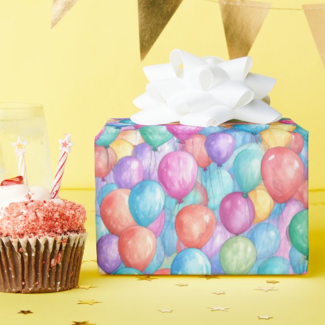 Cute tiled balloon pattern party wrapping paper (Birthday Party)