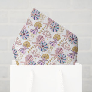 cute tiled beach seashell pattern  tissue paper