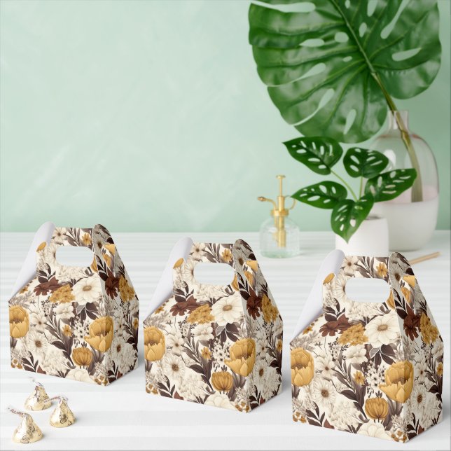 Cute tiled Boho flowers tiled pattern Favor Box (Multiple)