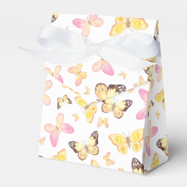 cute tiled butterfly lovers party  favor box (Front Side)