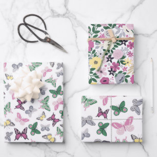 cute tiled butterfly pattern  wrapping paper sheet