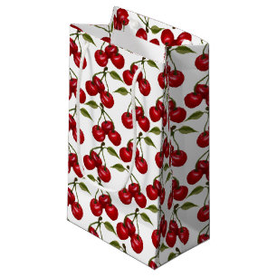 cute tiled cherry fruit pattern  small gift bag