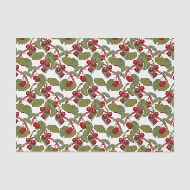 cute tiled cherry fruit pattern  tissue paper (Front)