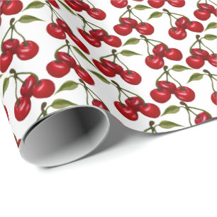 Cute tiled cherry pattern baby shower  wrapping paper