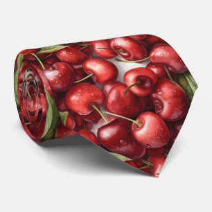 Cute tiled cherry pattern fruit  tie