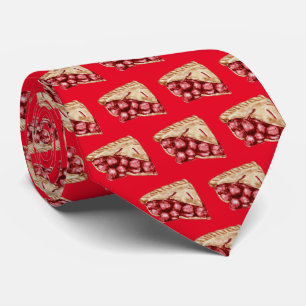 cute tiled cherry pie tiled pattern Bakery Tie