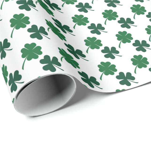 Cute tiled clover pattern Saint Patrick's Day  Wrapping Paper (Roll Corner)