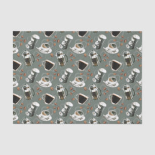 Cute tiled coffee lovers party tissue paper