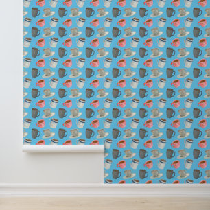 Cute tiled coffee pattern wallpaper