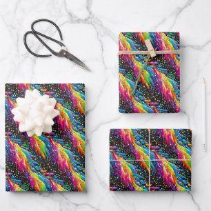 Cute tiled colourful sprinkles party wrapping paper sheet