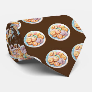 Cute tiled cookie pattern bakery tie