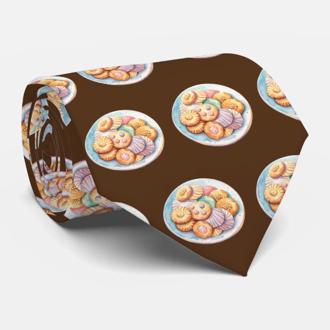 Cute tiled cookie pattern bakery tie (Rolled)