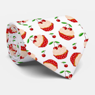 cute tiled cupcake pattern bakery tie
