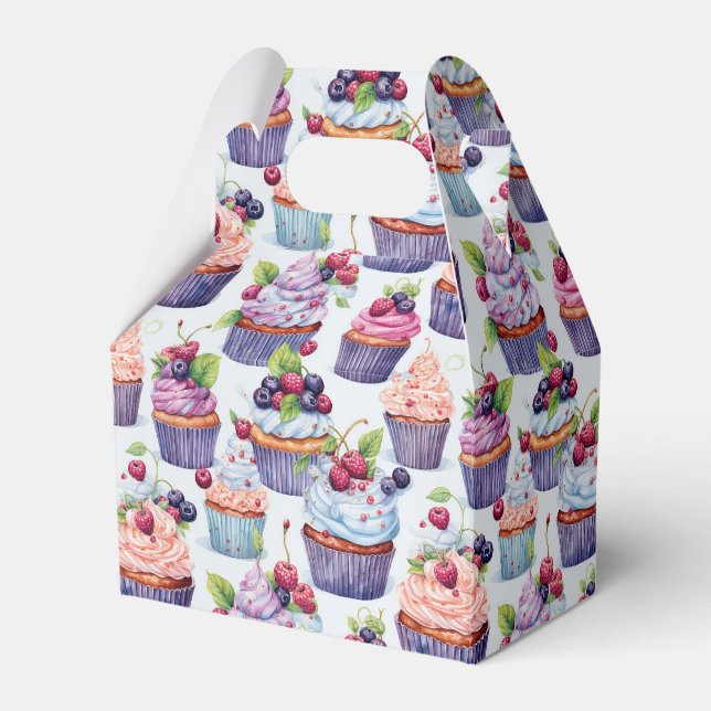 Cute tiled cupcake pattern  favor box (Front Side)