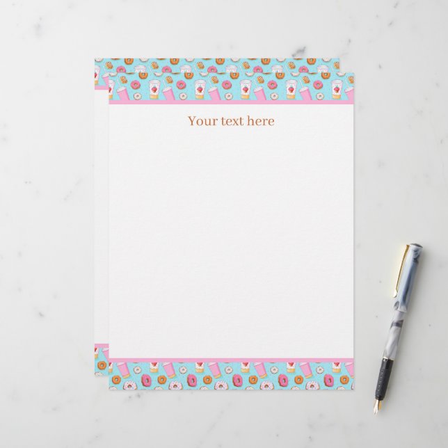 Cute tiled doughnut Shop  Letterhead (Front/Back In Situ)
