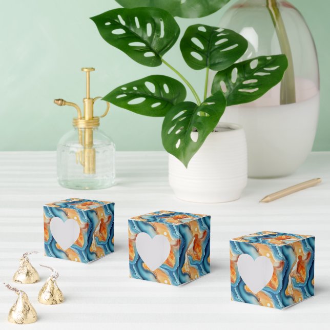 Cute tiled faux agate tiled pattern  favor box (Multiple)