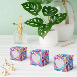 Cute tiled faux foil pattern party favor box