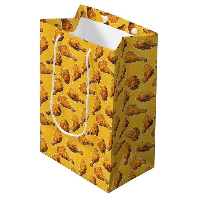 Cute tiled fried chicken pattern  medium gift bag (Front Angled)