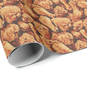 Cute tiled fried chicken pattern wrapping paper