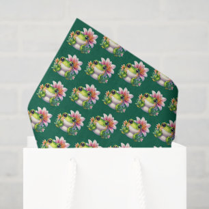 Cute tiled frog lovers party tissue paper