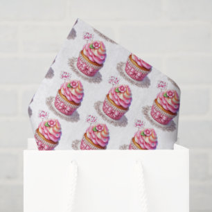 Cute tiled girls baby shower cupcake tissue paper