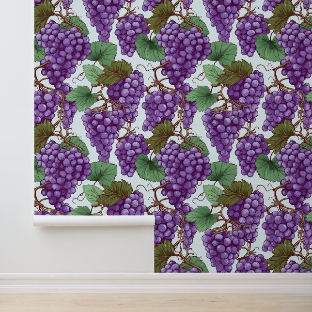 Cute tiled grapes fruit wallpaper (Application)