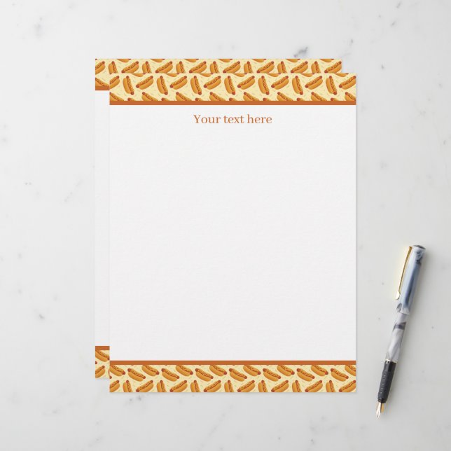 Cute tiled hotdog pattern  letterhead (Front/Back In Situ)