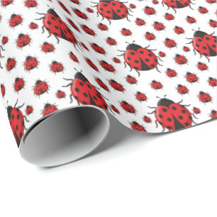 Cute tiled ladybug pattern wrapping paper