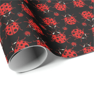 Cute tiled ladybug pattern wrapping paper