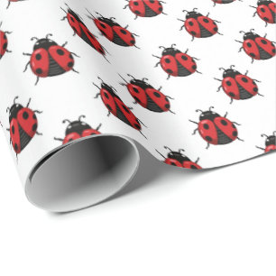 Cute tiled ladybug pattern wrapping paper