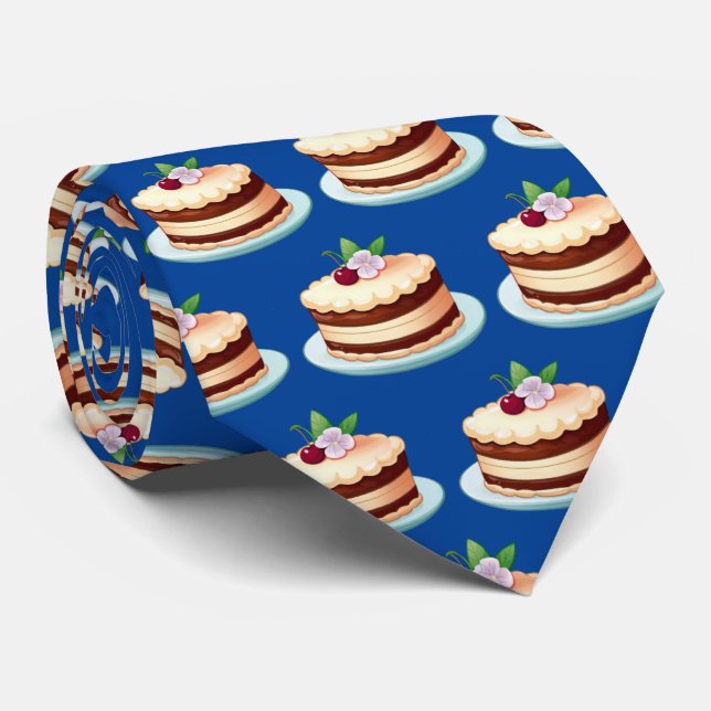 Cute tiled layer cake bakery  tie (Rolled)