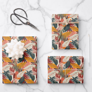 Cute tiled leaf pattern party  wrapping paper sheet