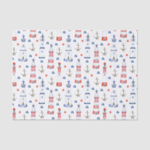 cute tiled lighthouse beach party  tissue paper
