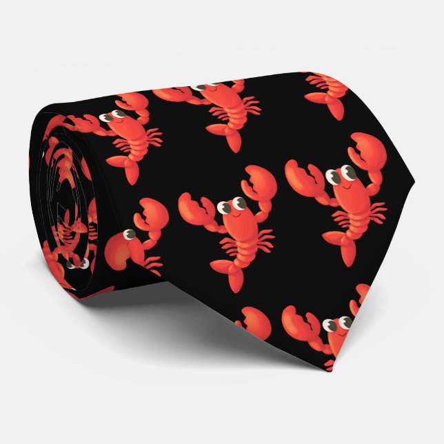 Cute tiled lobster pattern tie (Rolled)