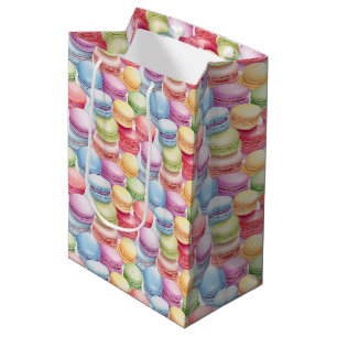 Cute tiled macarons pattern medium gift bag