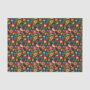 Cute tiled Mexican fiesta flowers  Tissue Paper