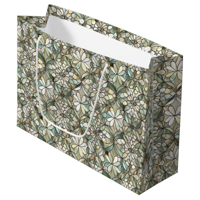 Cute tiled Mother of pearl pattern  Large Gift Bag (Front Angled)