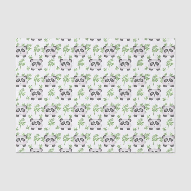 cute tiled panda bear party  tissue paper (Front)