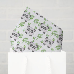 cute tiled panda bear party tissue paper