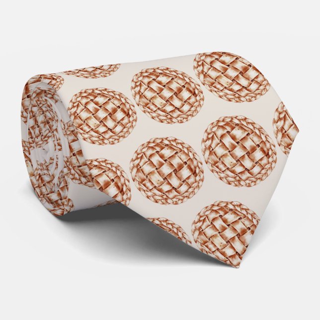 cute tiled pie pattern bakery  tie (Rolled)