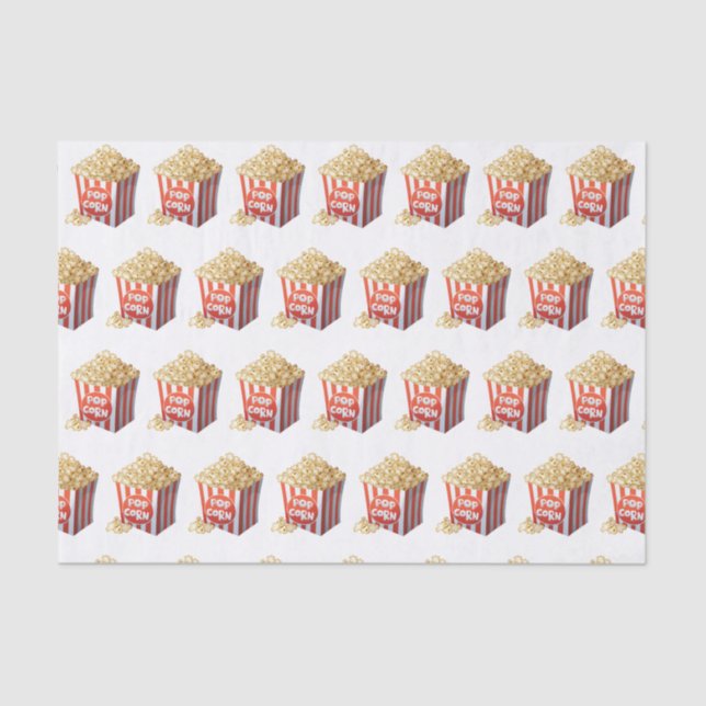 Cute tiled popcorn party tissue paper (Front)